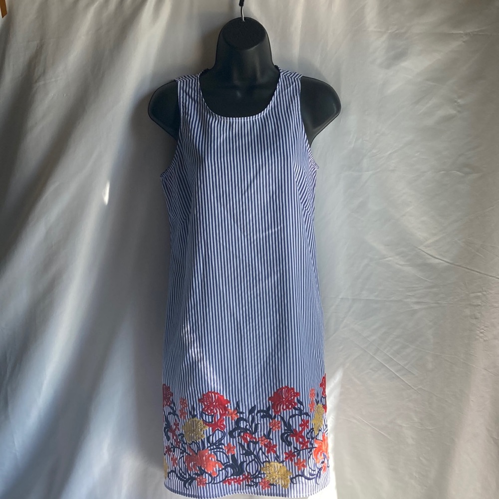 MSK Striped Floral Sleeveless Tunic Dress Size Small